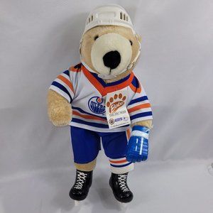 NHL Bobo the Pro Bear Vintage 1992 Edmonton Oilers 21" Plush Toy Hockey Player